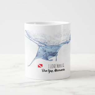 Manta ray silhouette jumbo mugg