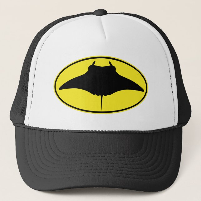 Manta Ray Silhouette Logotyp Keps (Framsida)