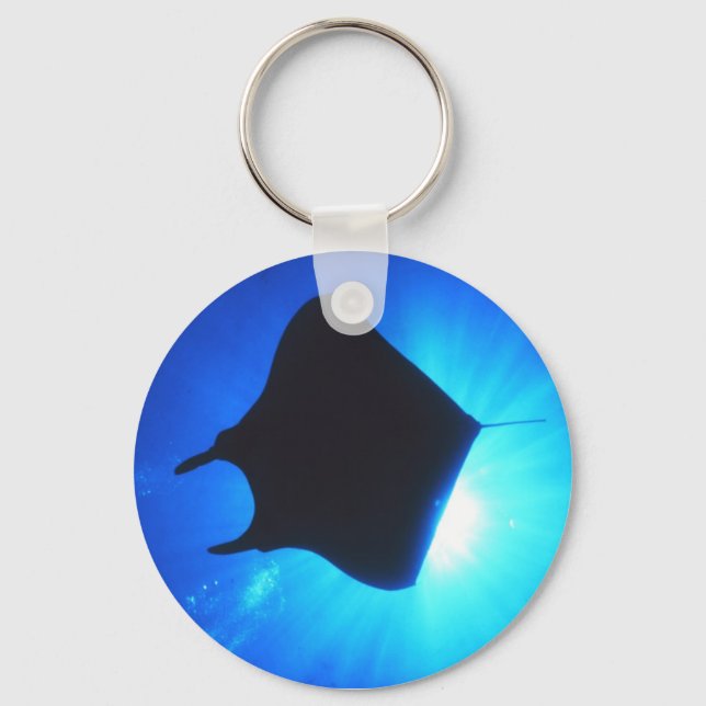Manta Ray Silhouette Nyckelring (Framsida)