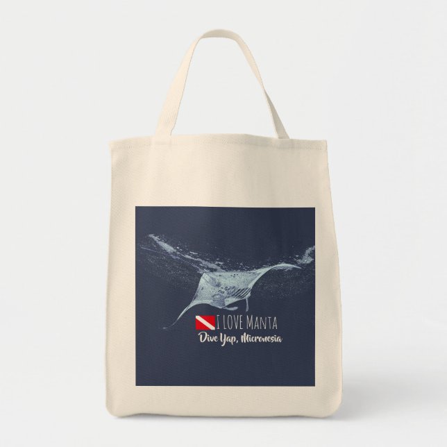 Manta ray silhouette tygkasse (Framsidan)