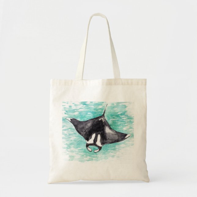 Manta Ray Tote Bag Tygkasse (Framsidan)