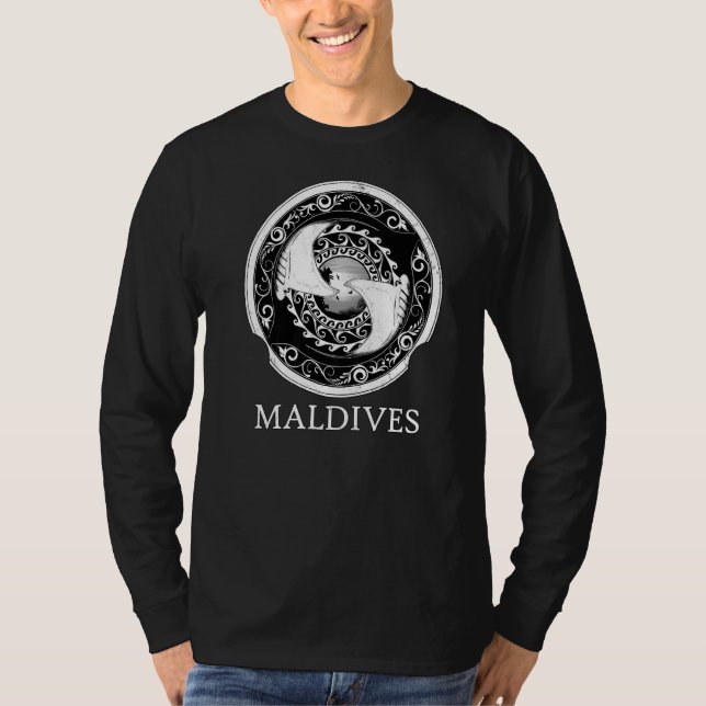 Manta Rays Maldives Dyving Republic of the Maldive T Shirt (Framsida)
