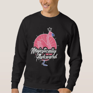Mantastiskt awkward Flamingo och Quirky Lång Ärmad Tröja