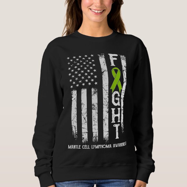 Mantelcellslymfoom Krigare US Flagga T Shirt (Framsida)