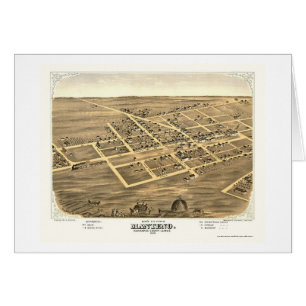 Manteno panorama- karta för IL - 1869 Hälsningskort