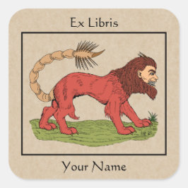 Manticore Bookplate Fyrkantigt Klistermärke