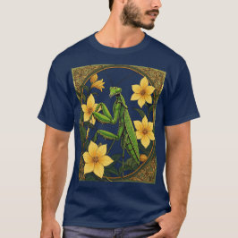 Mantid Insekt och Gult Jasmine Flowers T Shirt