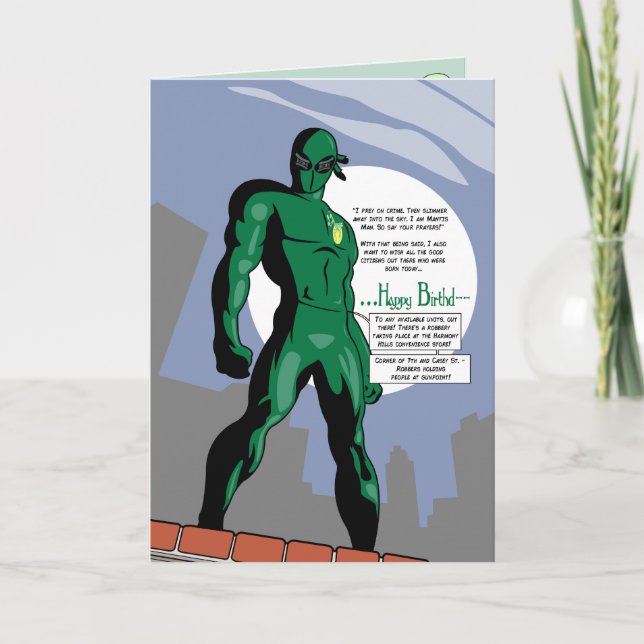 Mantis Man Birthday Card Kort (Framsida)