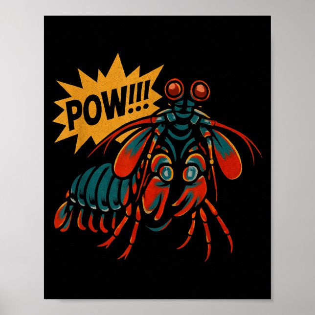 Mantis Shrimp W Punch Funny Ocean Animal  Poster (Framsidan)