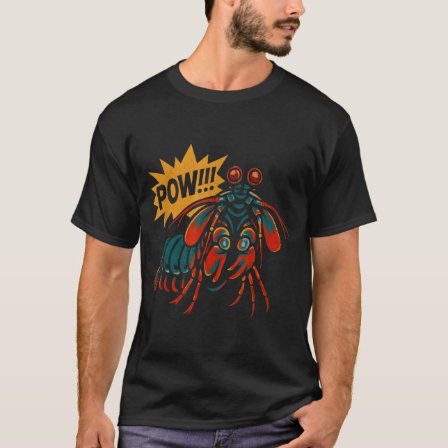Mantis Shrimp W Punch Funny Ocean Animal  T Shirt (Framsida)