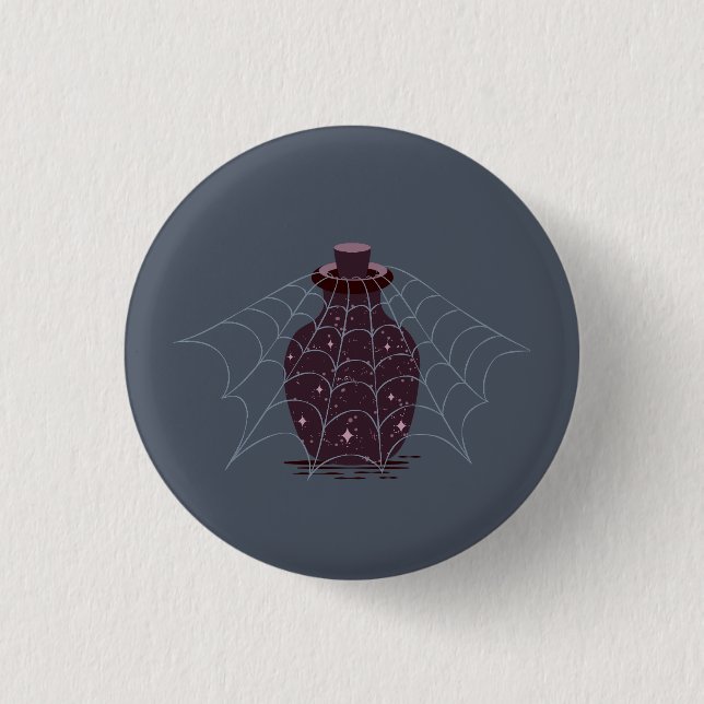 Måntjusande Häxig Halloween Magisk Flaska Knapp (Framsida)