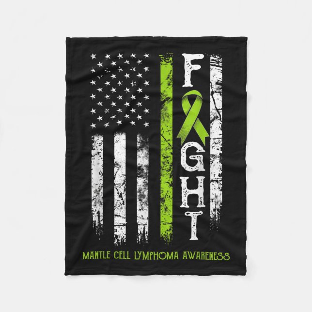 Mantle Cell Lymphoma Warrior US Flagga Fleecefilt (Framsidan)