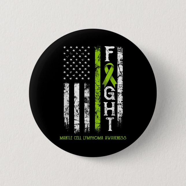 Mantle Cell Lymphoma Warrior US Flagga Knapp (Framsida)