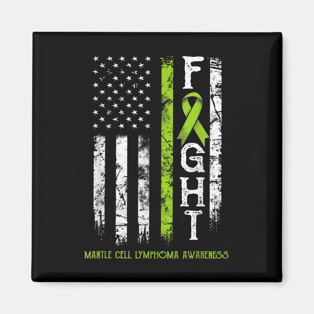 Mantle Cell Lymphoma Warrior US Flagga Magnet (Framsidan)