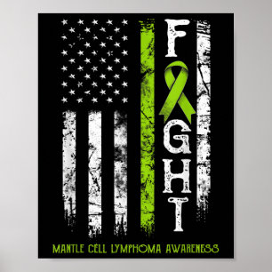 Mantle Cell Lymphoma Warrior US Flagga Poster