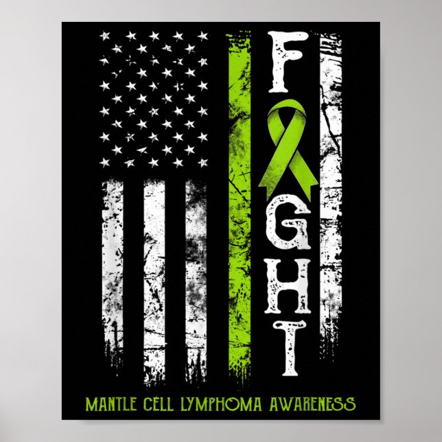 Mantle Cell Lymphoma Warrior US Flagga Poster (Framsidan)