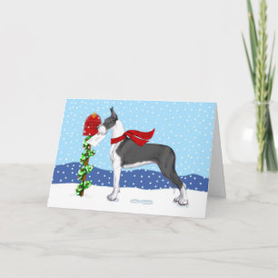 Mantle för great dane-julstämning helgkort
