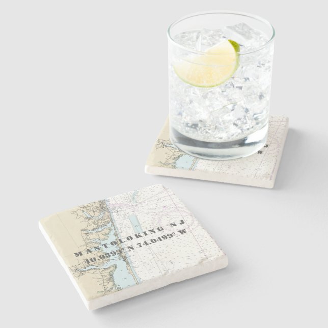 Mantolok över autentiskt Nautiskt New jersey Stenunderlägg (Sidan)