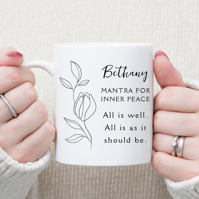 Mantra for Inner Peace All is Well Kaffemugg (Mantra for Inner Peace All is Well Personalized Coffee Mug)