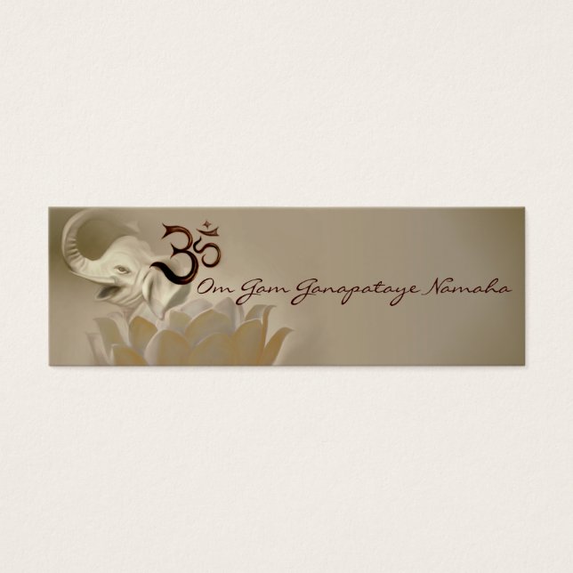 Mantra-kort- Ganesh- Ganapataye Litet Visitkort (Framsidan)