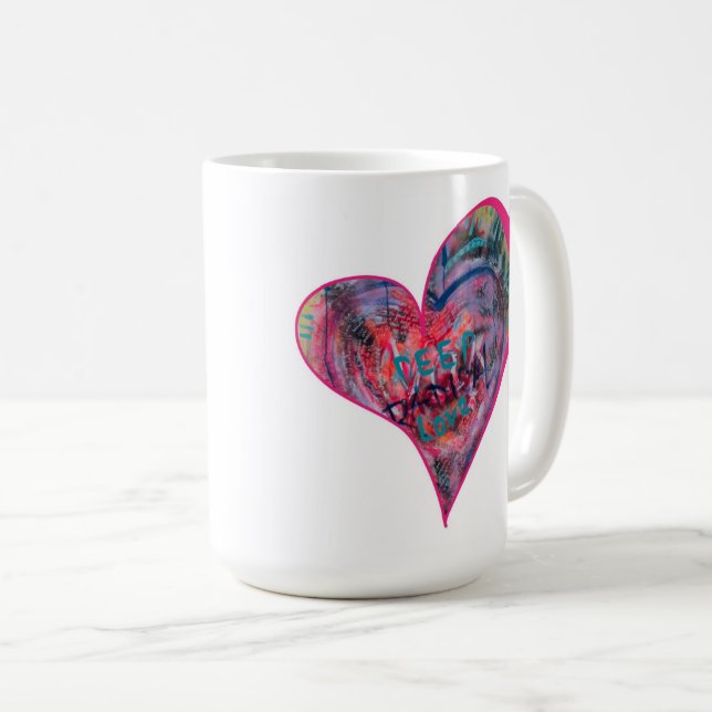 Mantra-mugg - Djup radikal KÄRLEK Kaffemugg (Framsida höger)
