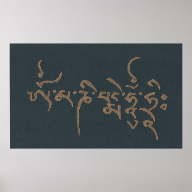 Mantra OM MANI PADME HUNG HRI Poster (Framsidan)