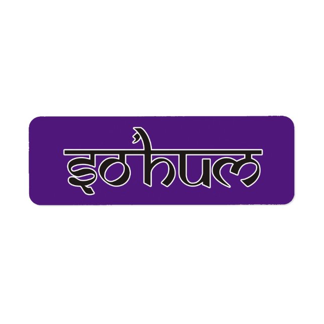 Mantra SO HUM - platt svart och vit kontur Returadress Etikett (Framsidan)