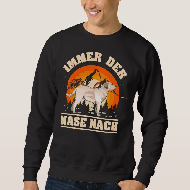 Mantrailing Immer Der Nase Nach Labrador Retriever Lång Ärmad Tröja (Framsida)