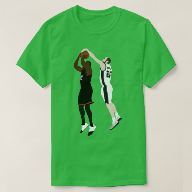 Manu Ginobili Block on James Harden T Shirt (Design framsida)