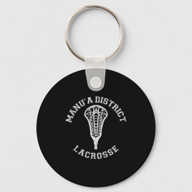 Manua District Lacrosse Flicka Lax Retro Distresse Nyckelring (Framsida)