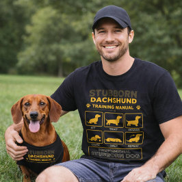 Manual för envis dackelträning Retro hundkonst T Shirt