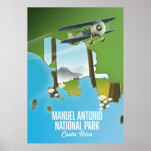 Manuel Antonio National Park, Costa Rica karta. Poster