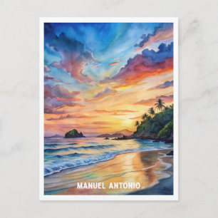 Manuel Antonio National Park Watercolor Painting Vykort
