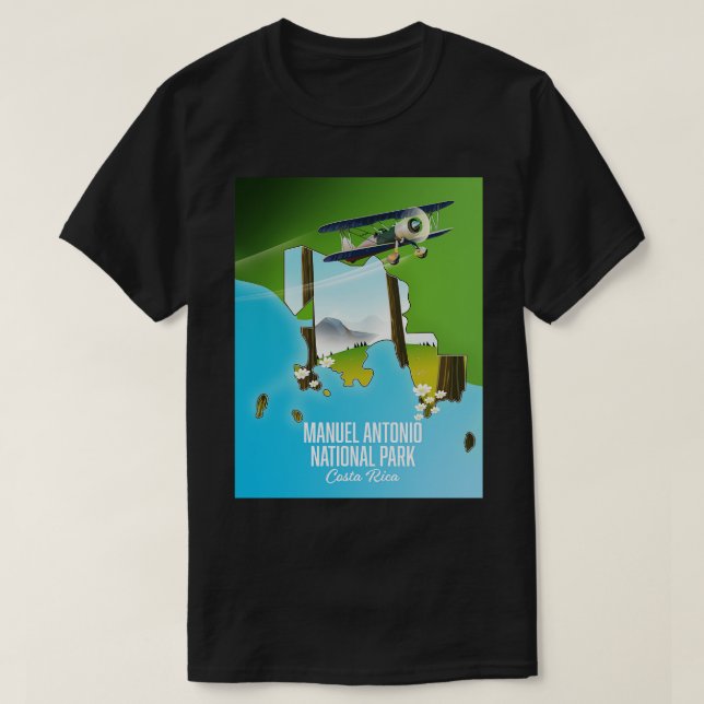 Manuel Antonio nationalpark karta T Shirt (Design framsida)