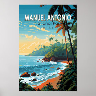 Manuel Antonio Nationalpark Resa Konst Vintage Poster