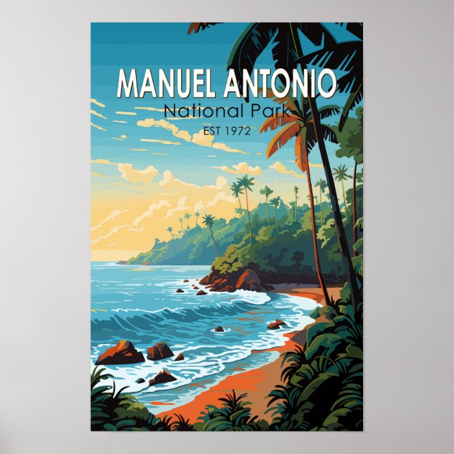 Manuel Antonio Nationalpark Resa Konst Vintage Poster (Framsidan)