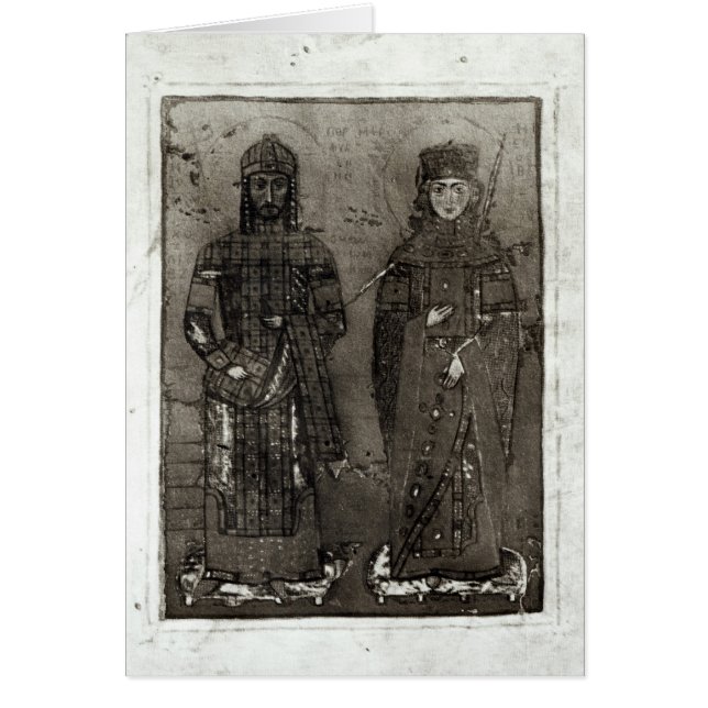 Manuel I Comnenus och Empress Maria of Antioch Hälsningskort (Framsidan)