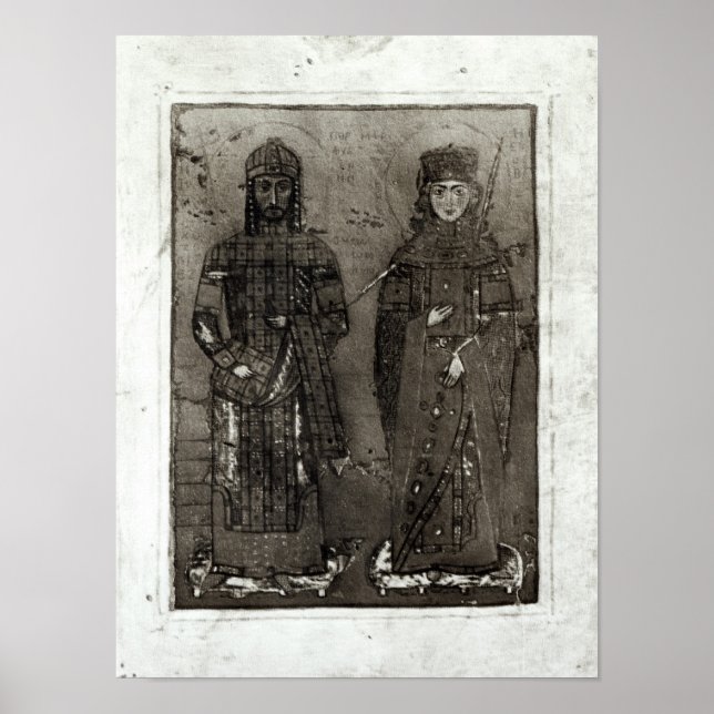 Manuel I Comnenus och Empress Maria of Antioch Poster (Framsidan)
