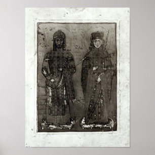 Manuel mig Comnenus och Empress Maria av Antioch Poster