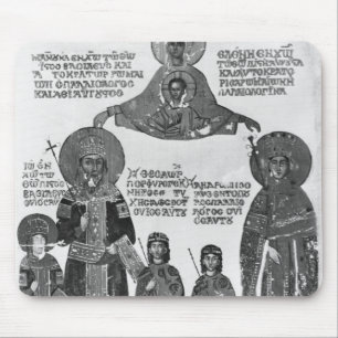 Manuel Palaeologus som skyddas av jungfruliga Mary Musmatta