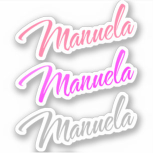 Manuela namn dekorativ x3 klistermärken