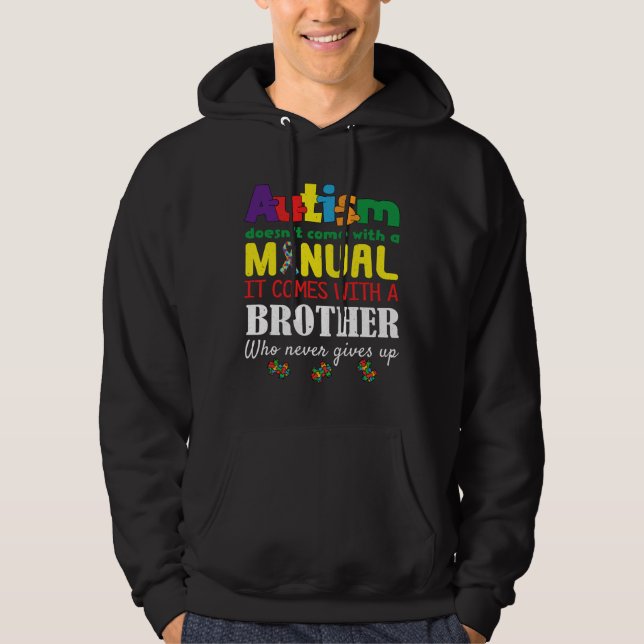 Manuell Brother Puzzle Speciell Autism Awareness Hoodie (Framsida)