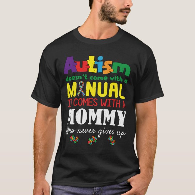 Manuell Mamma Puzzle Speciell Autism Awareness T Shirt (Framsida)