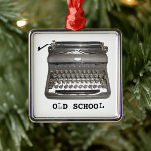 Manuell skrivmaskins"old school" prydnad julgransprydnad metall