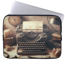 Manuell Vintage Antique Typewriter Brown Sepia Laptop Fodral