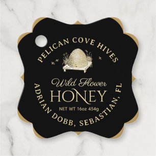Manuka Honung Black Guld Vintage Skep Finare Squar Gåvor Etiketter