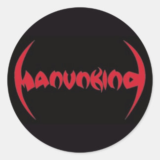MANUNKIND LOGOTYP ROUND STICKER 3" RUNT KLISTERMÄRKE