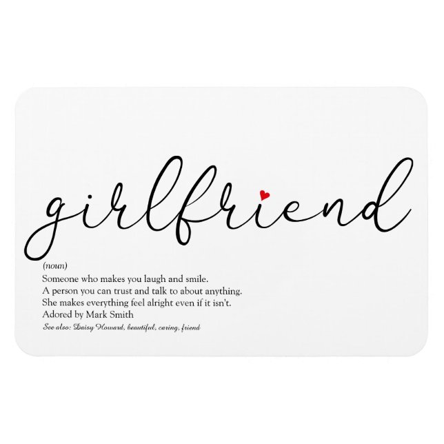 Manus Förälskad Tjej Vän Definition Magnet (Horisontell)