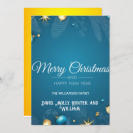 Manus Glad Jul BLå  Julkort Inbjudningar