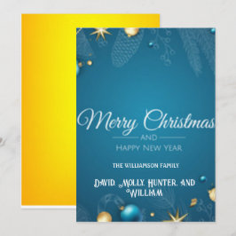 Manus Glad Jul BLue  Julkort Inbjudningar